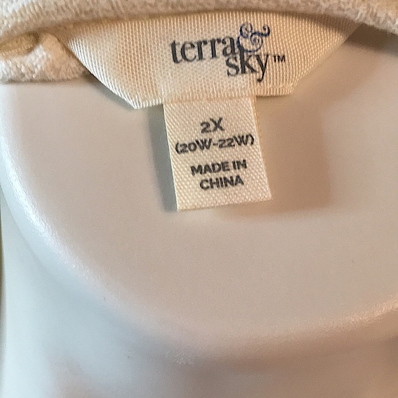 NEW TERRA SKY SIZE 2X CREAM COTTON DRESS SHIRT - Picture 7 of 7